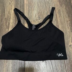 Ryka black racerback low impact sports bra adjustable straps women's L